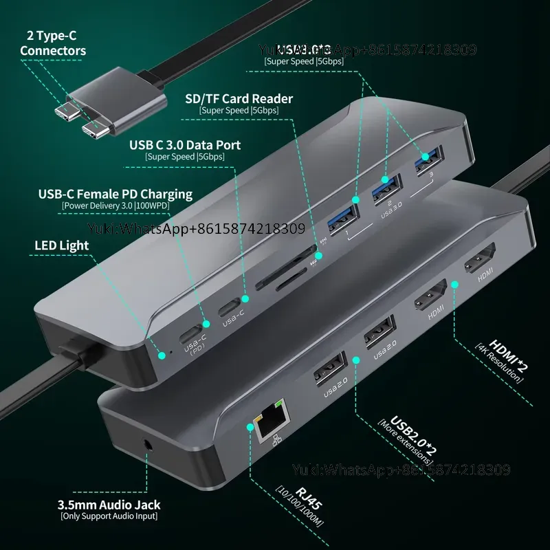 Usb C Docking Hub - Docking Station USB C 5-in-1 con